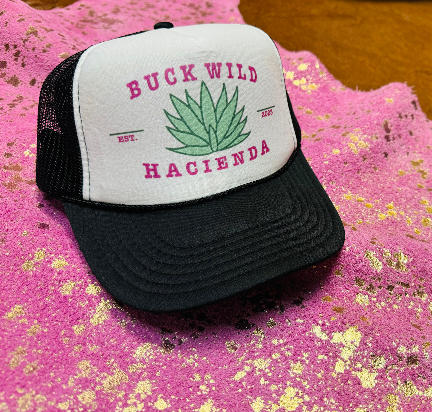 Buck Wild Hacienda Pink Logo