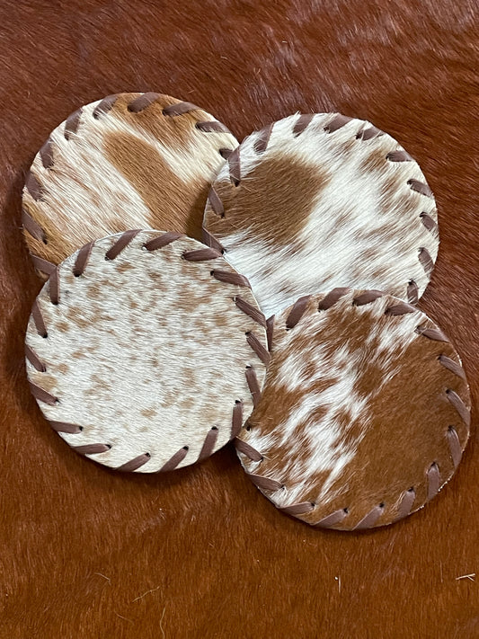 Cowhide Coaster Set {4}