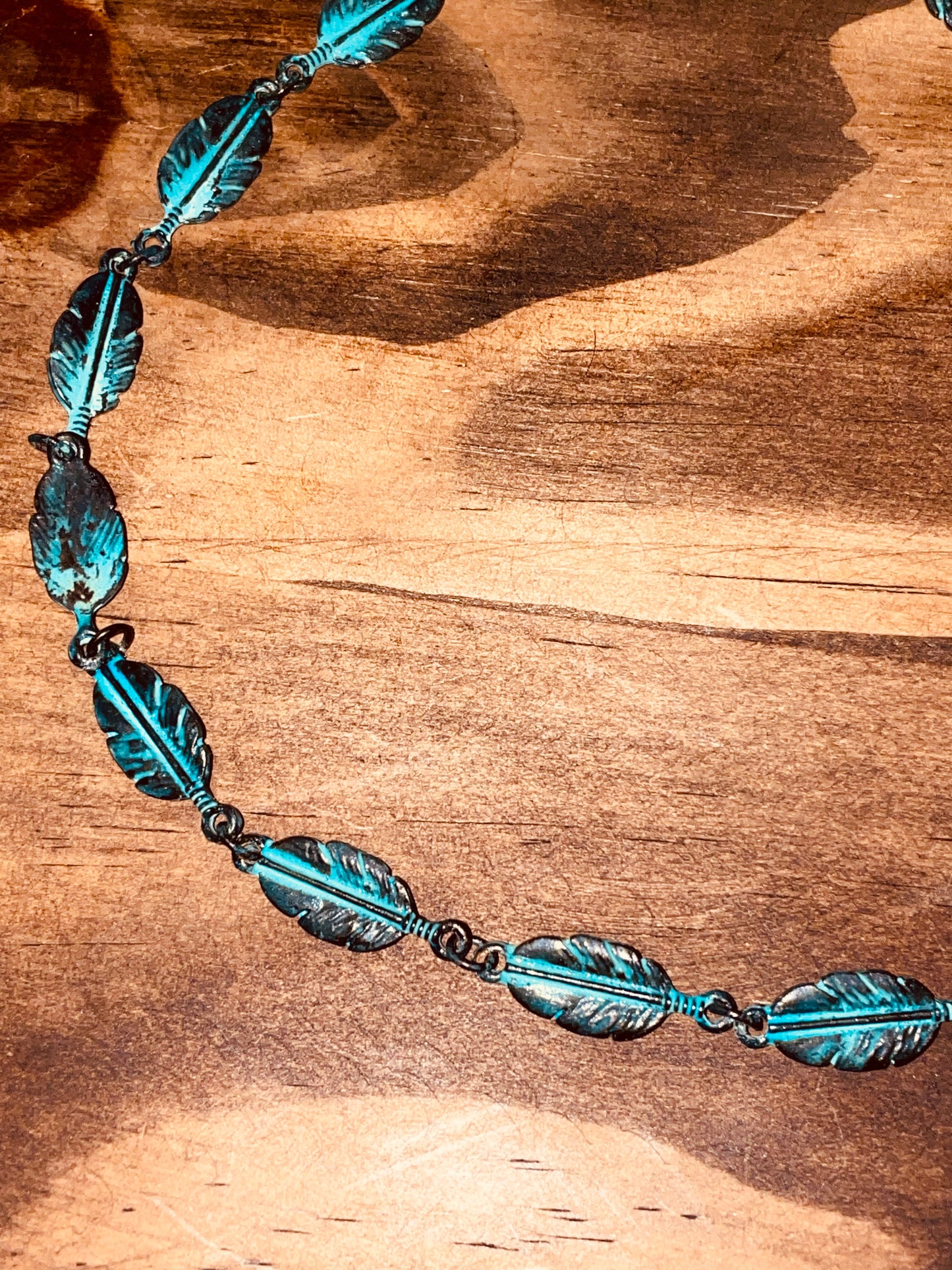 Feather Choker {patina turquoise}