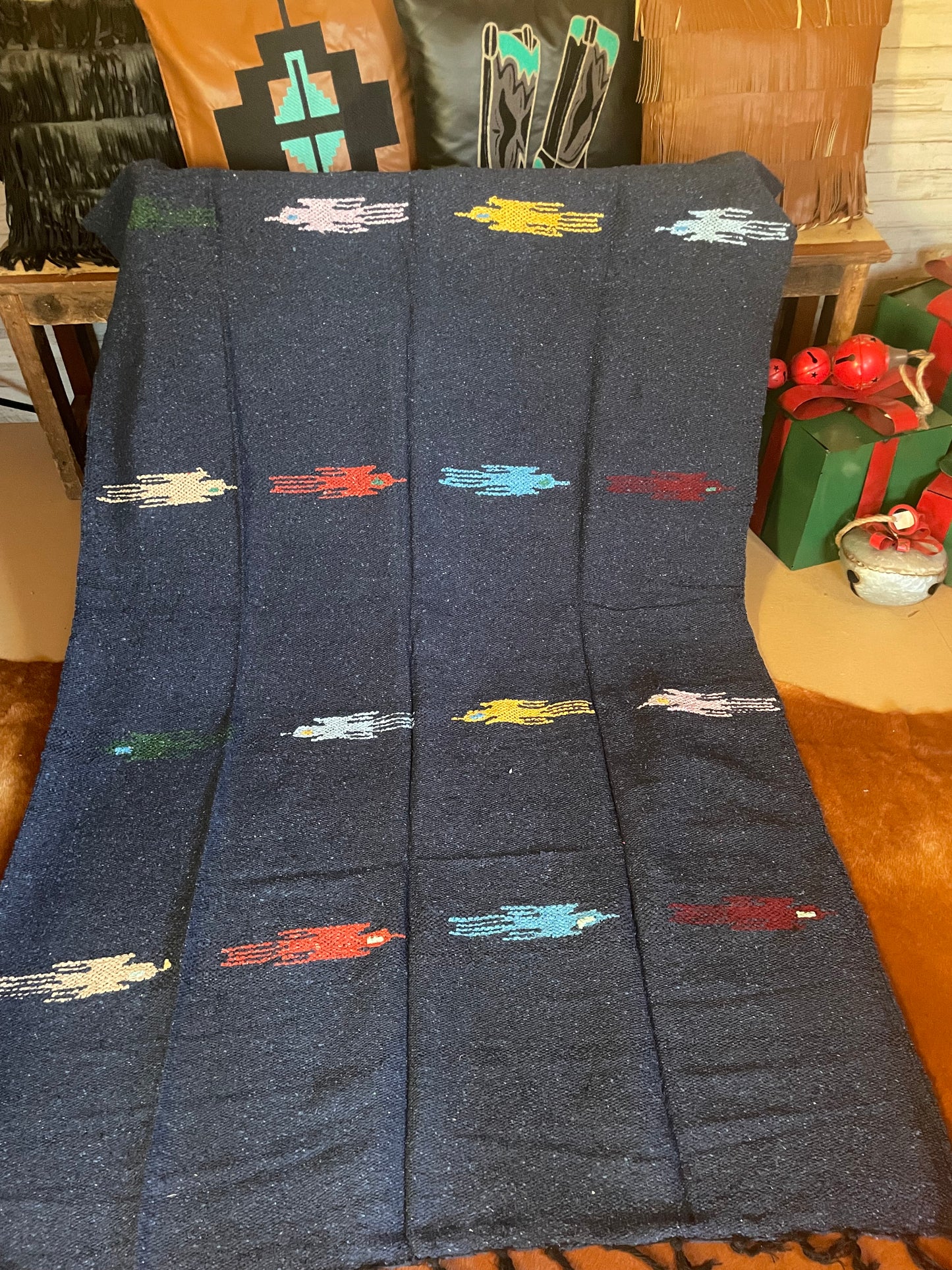 Pajaro Mexican Blanket, Navy