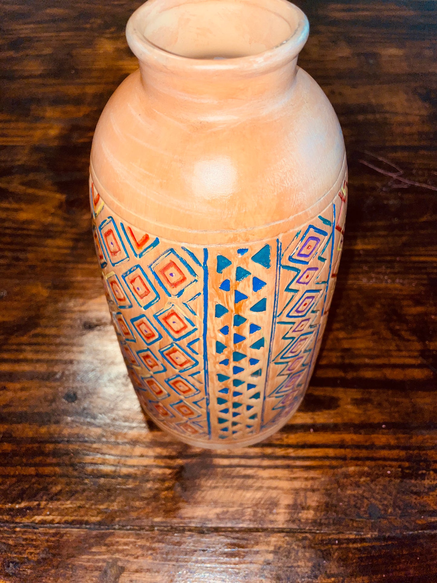 Hand Painted Aztec Vase {bold}