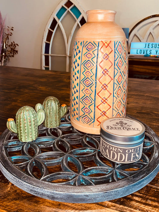 Hand Painted Aztec Vase {bold}