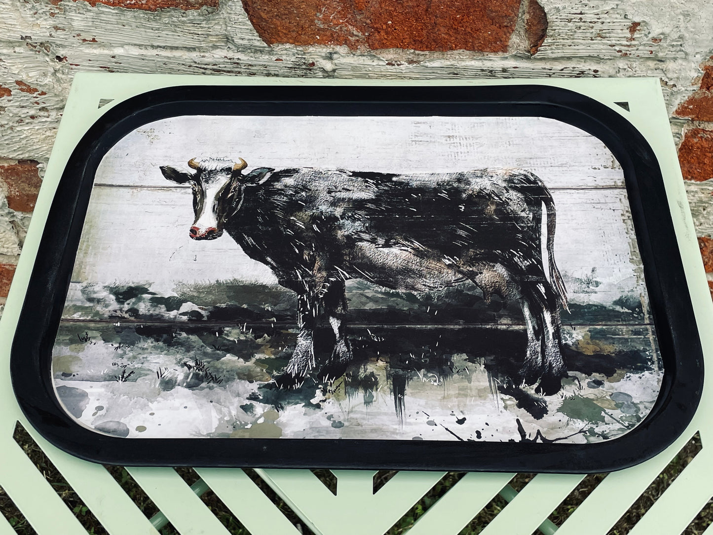 Cow Metal Tray