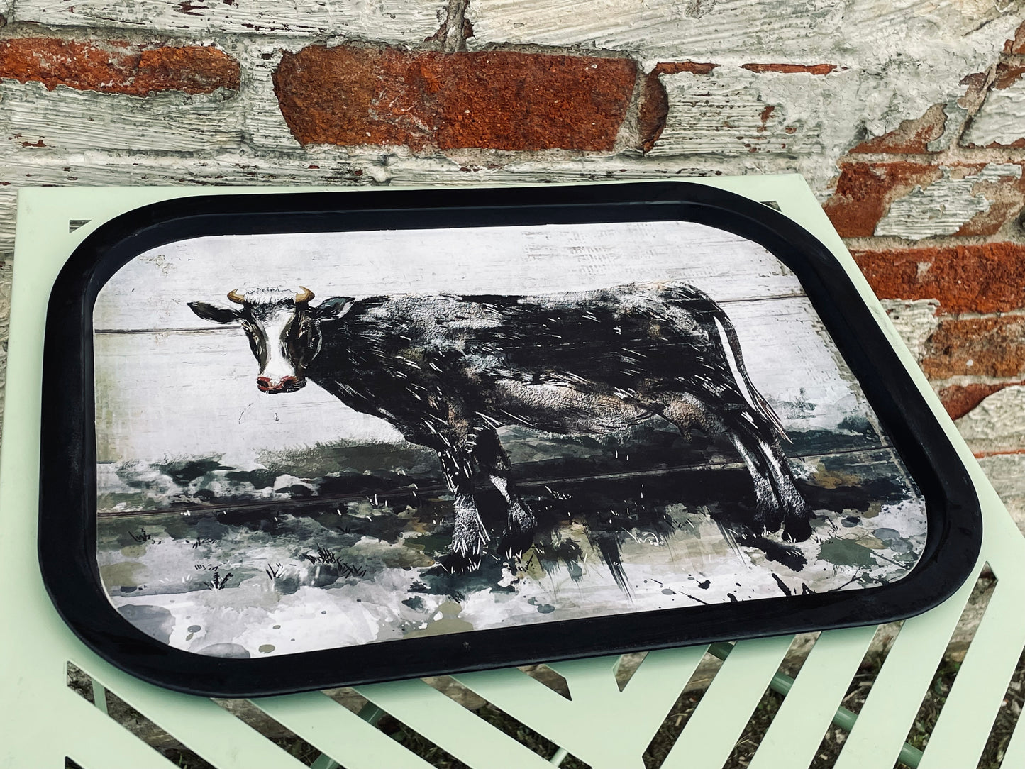 Cow Metal Tray