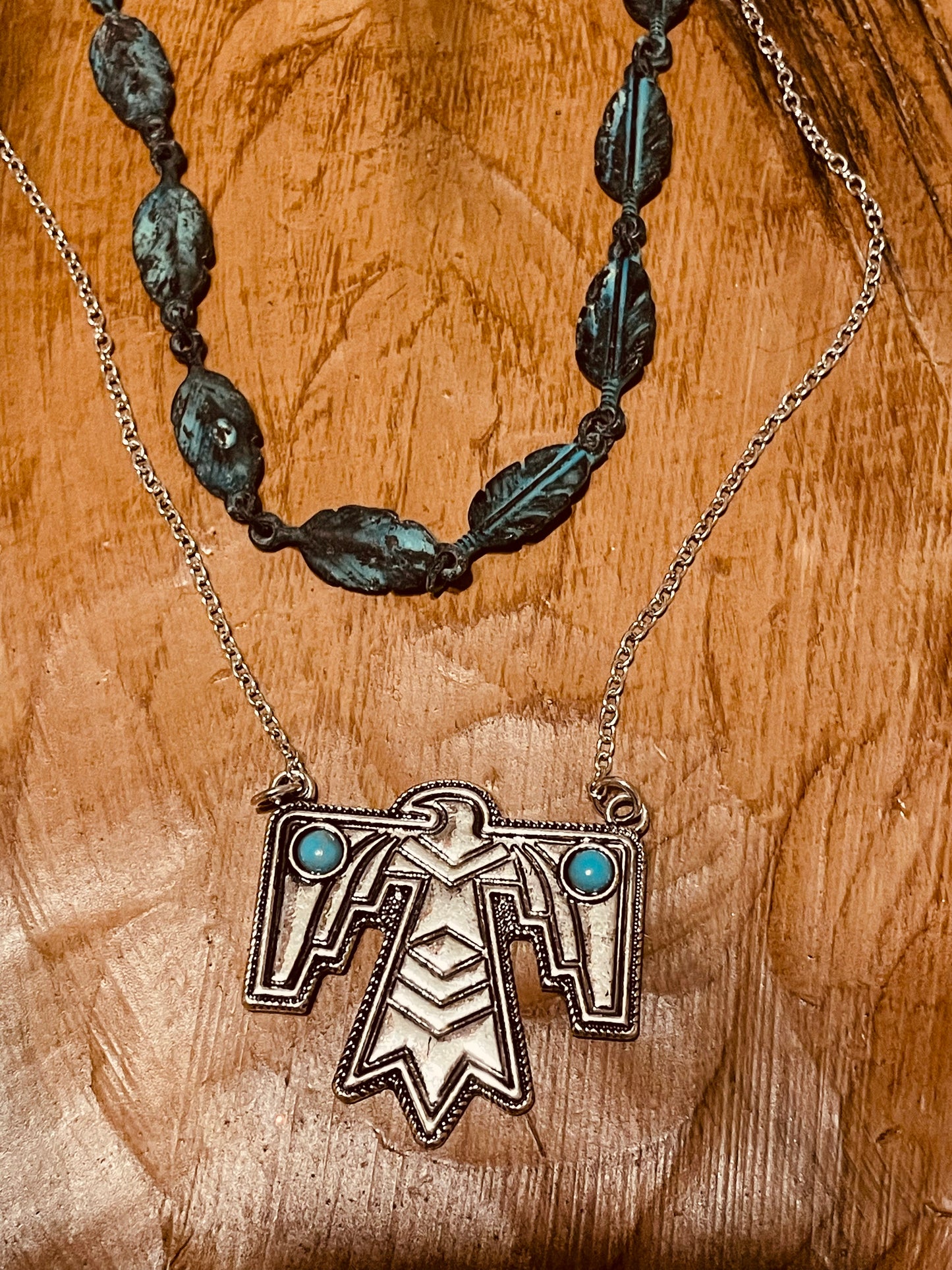 Thunderbird Pendant Necklace {turquoise stones}