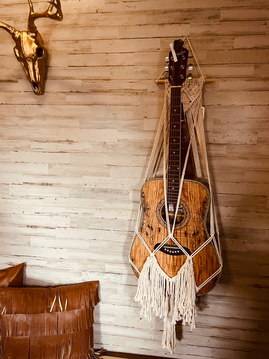 Macrame Guitar Display Wall Hanging