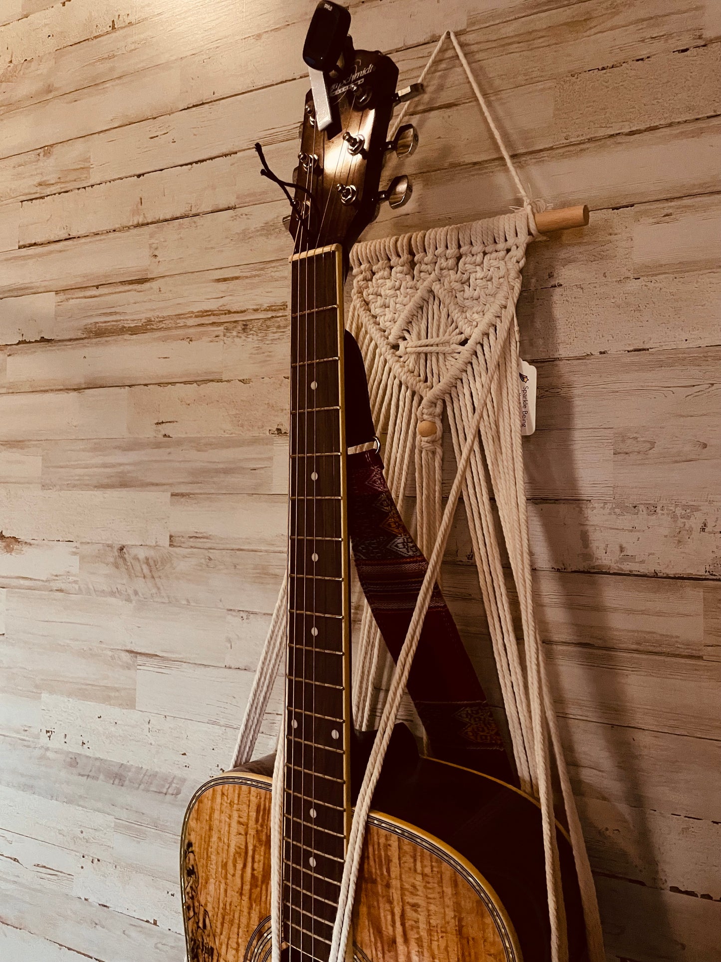 Macrame Guitar Display Wall Hanging