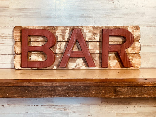 Rustic Wood Bar Sign