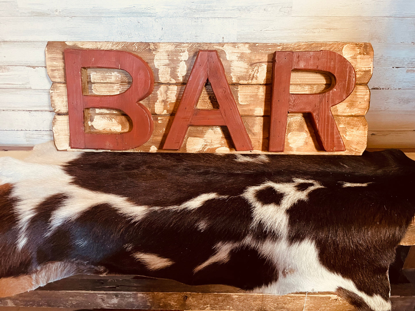 Rustic Wood Bar Sign