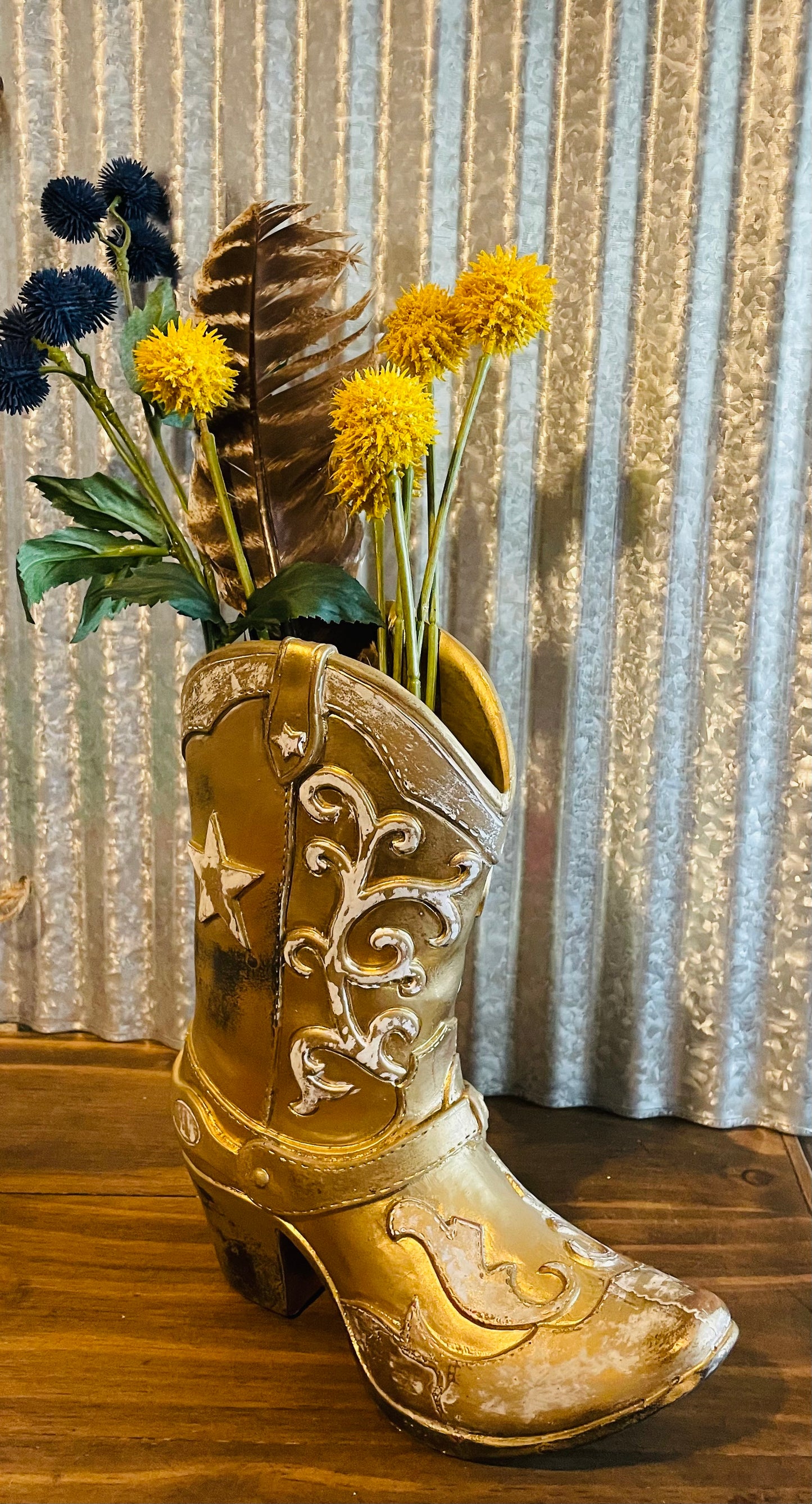 Western Boot Vase