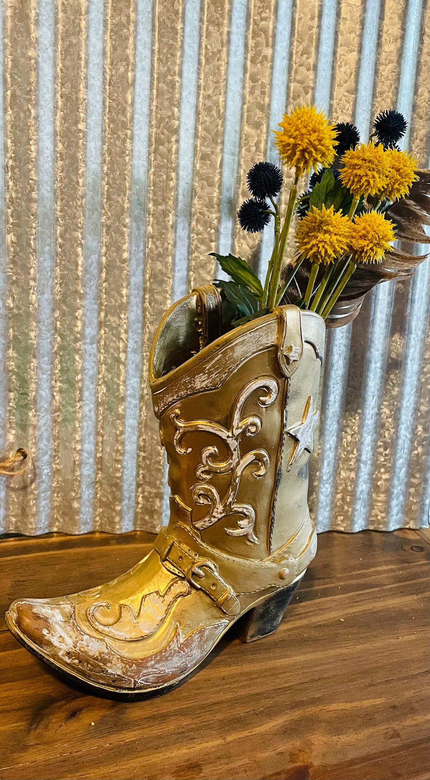 Western Boot Vase