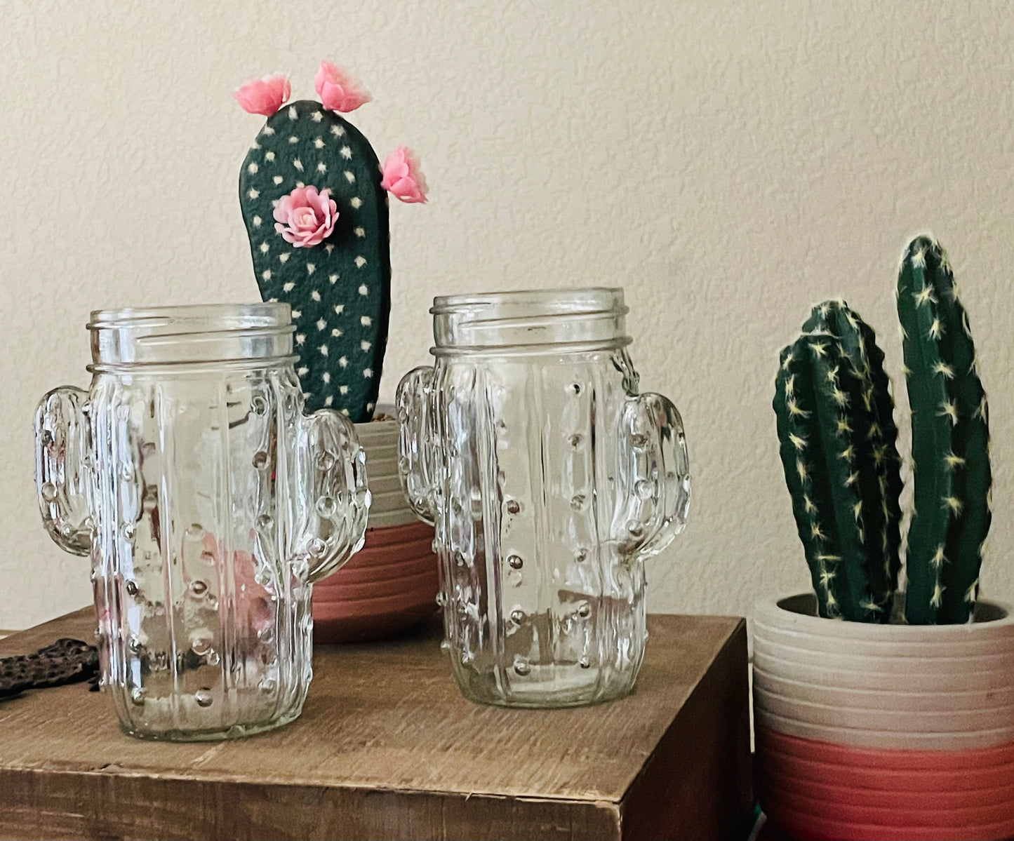 Cactus Mason Jar Glass