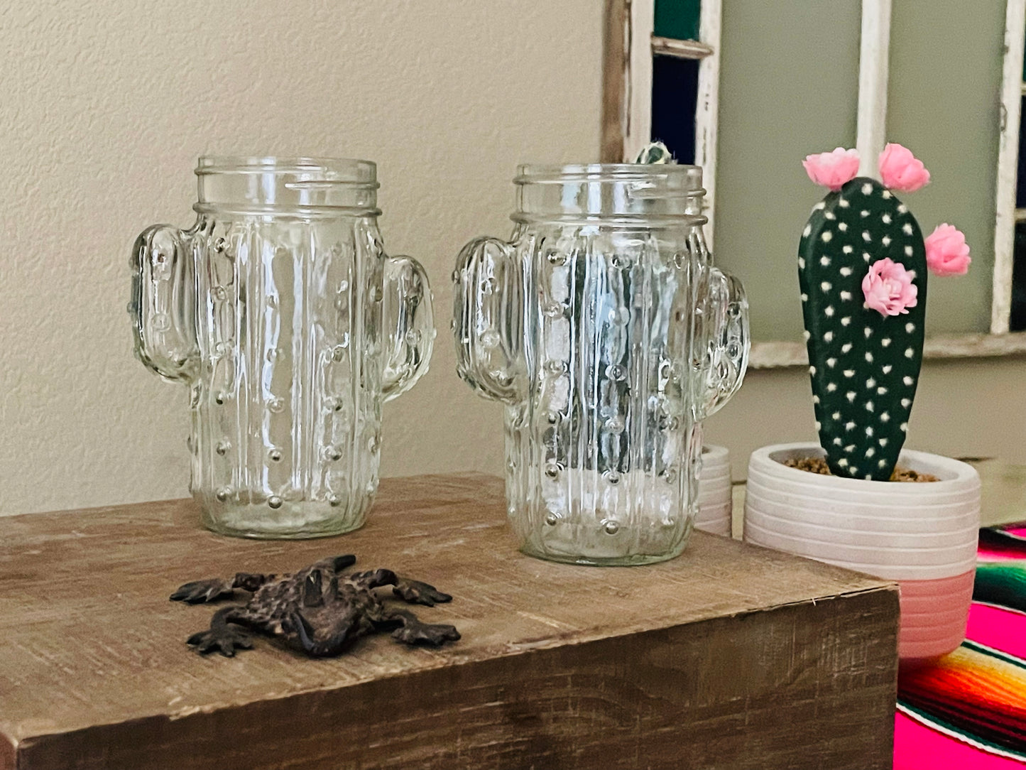 Cactus Mason Jar Glass