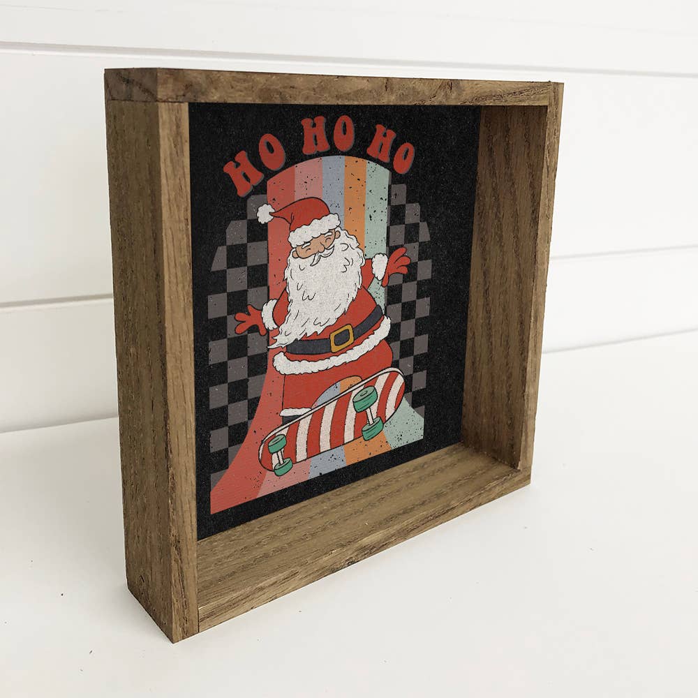 Retro Santa Skateboard Sign