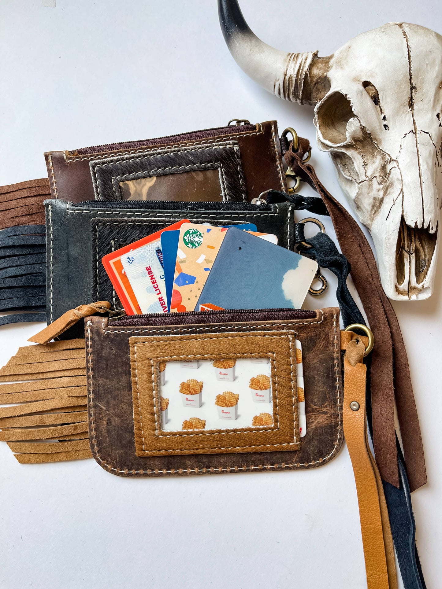 Western Fringe ID Wallet {black leather}