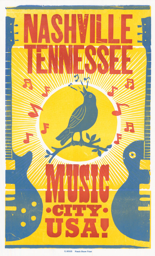 Hatch Show Print - Bluebird Music City Poster